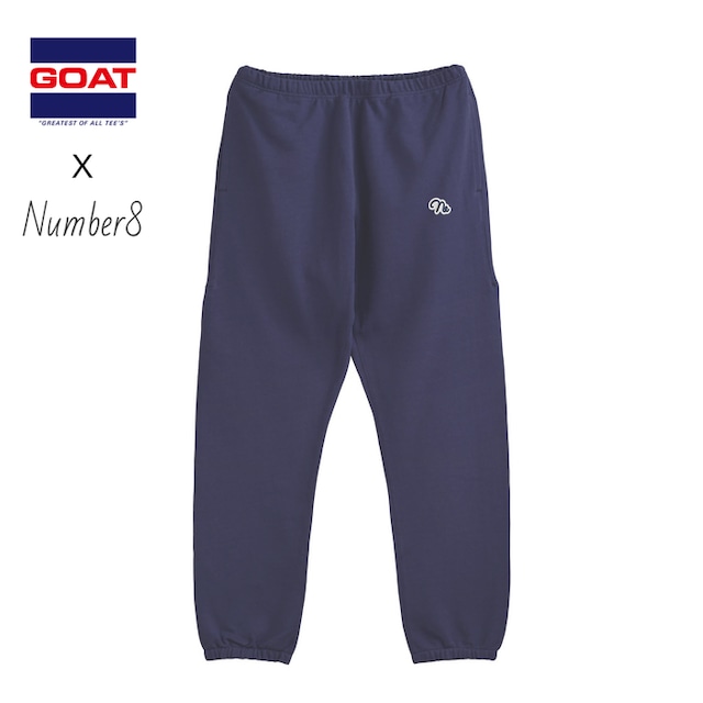 Number8 × GOATコラボ!ワッペン刺繍ロゴ GOAT SWEAT PANTS 13.5OZ（裏