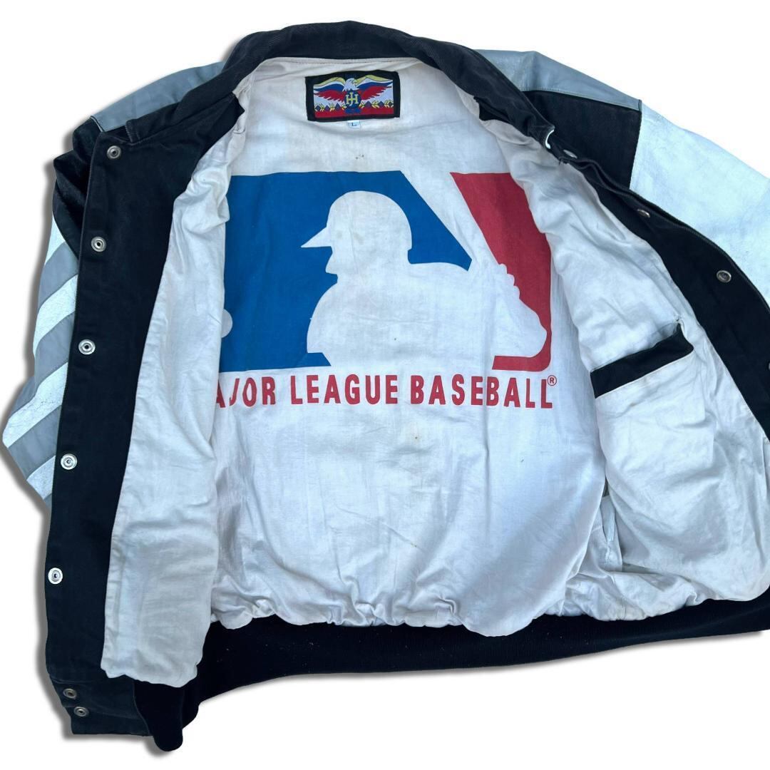 90s USA製 ジェフハミルトン MLB スタジャン L ホワイトソックス Jeff 