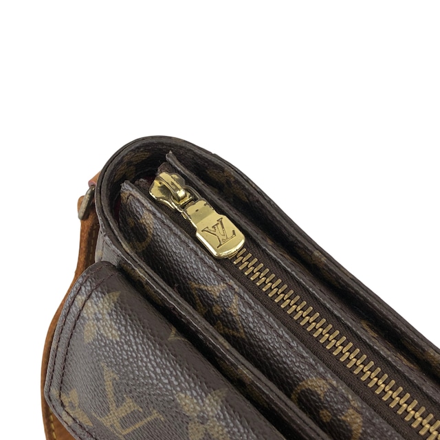 LOUIS VUITTON ルイヴィトン モノグラム ショルダーバッグ ブラウン PVC レザー vintage ヴィンテージ オールド  53bcj4