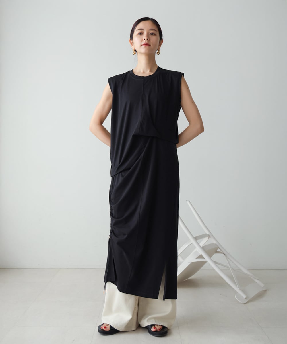 SLEEVELESS STACKED DRESS(ｽﾘｰﾌﾞﾚｽｽﾀｯｸﾄﾞﾄﾞﾚｽ）【5527217