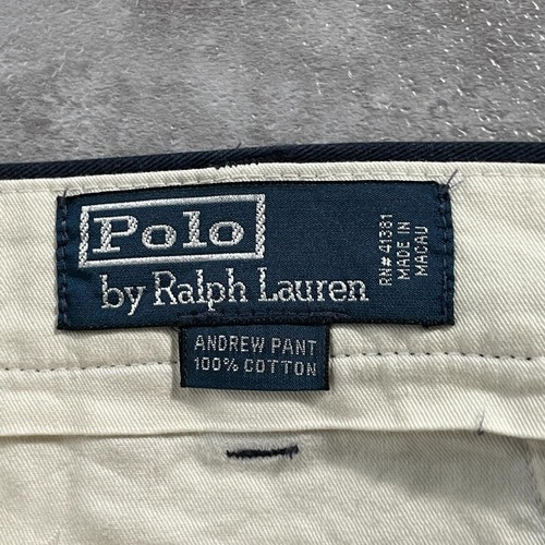 90s Polo by Ralph Lauren 38/32 ネイビーチノパンツ 詳細写真2