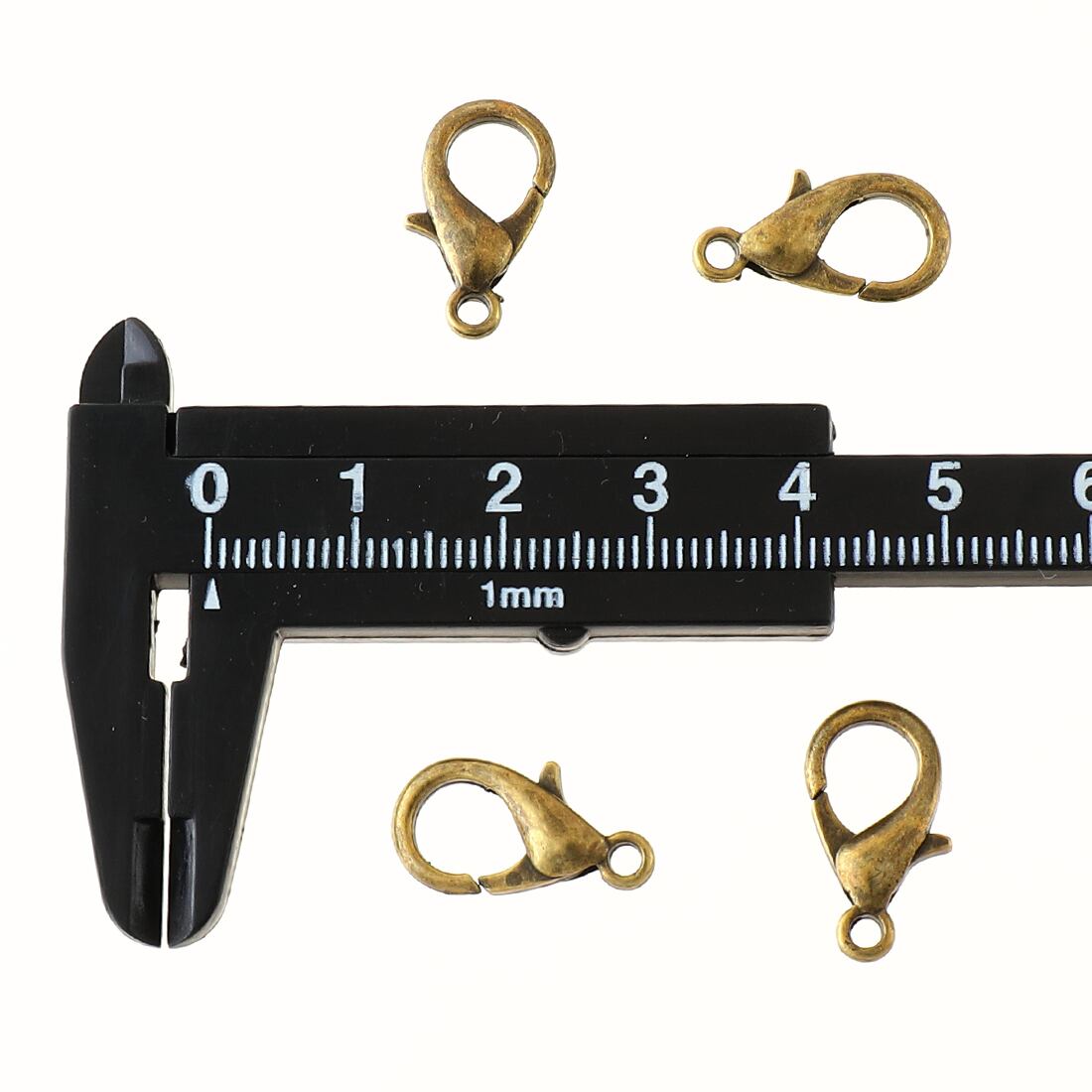 送料無料 カニカン 金古美 全長約18mmx約9.5mm ちょい大きめ 90個 