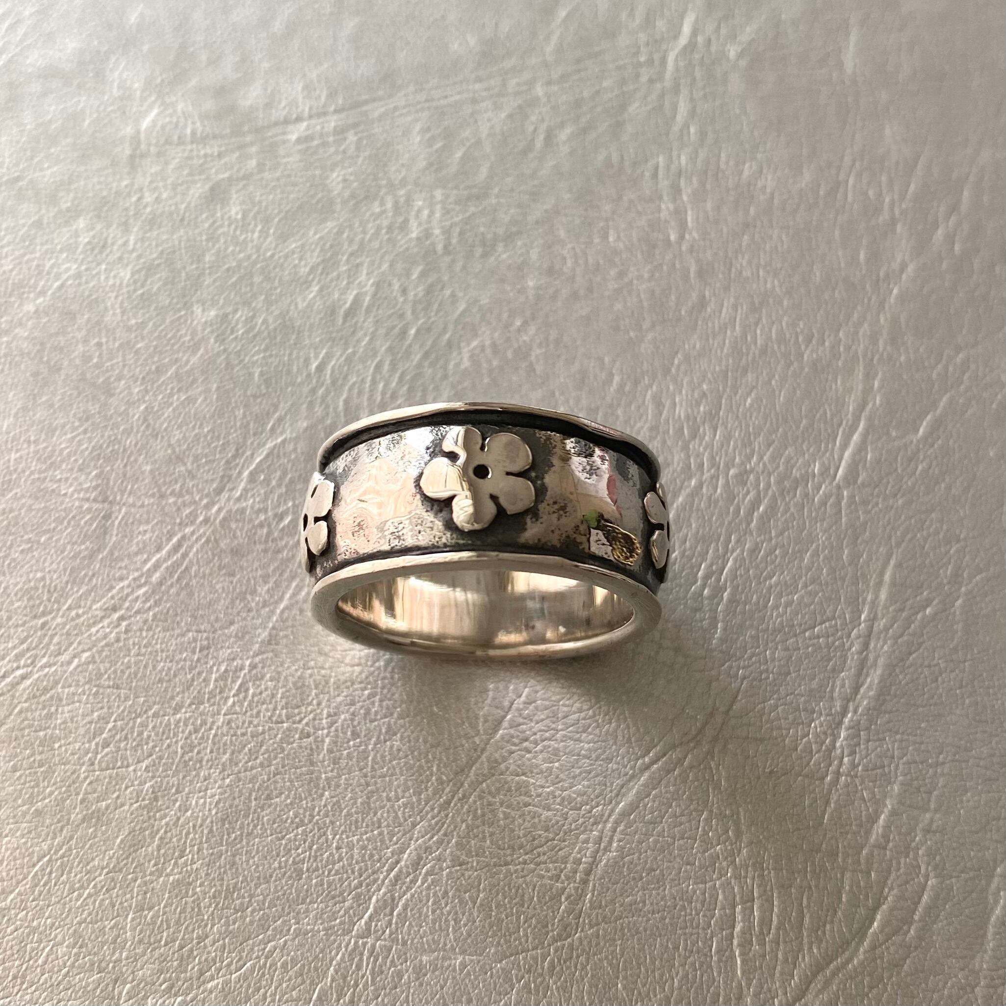 Vintage s USA silver  flower ring ヴィンテージ シルバー