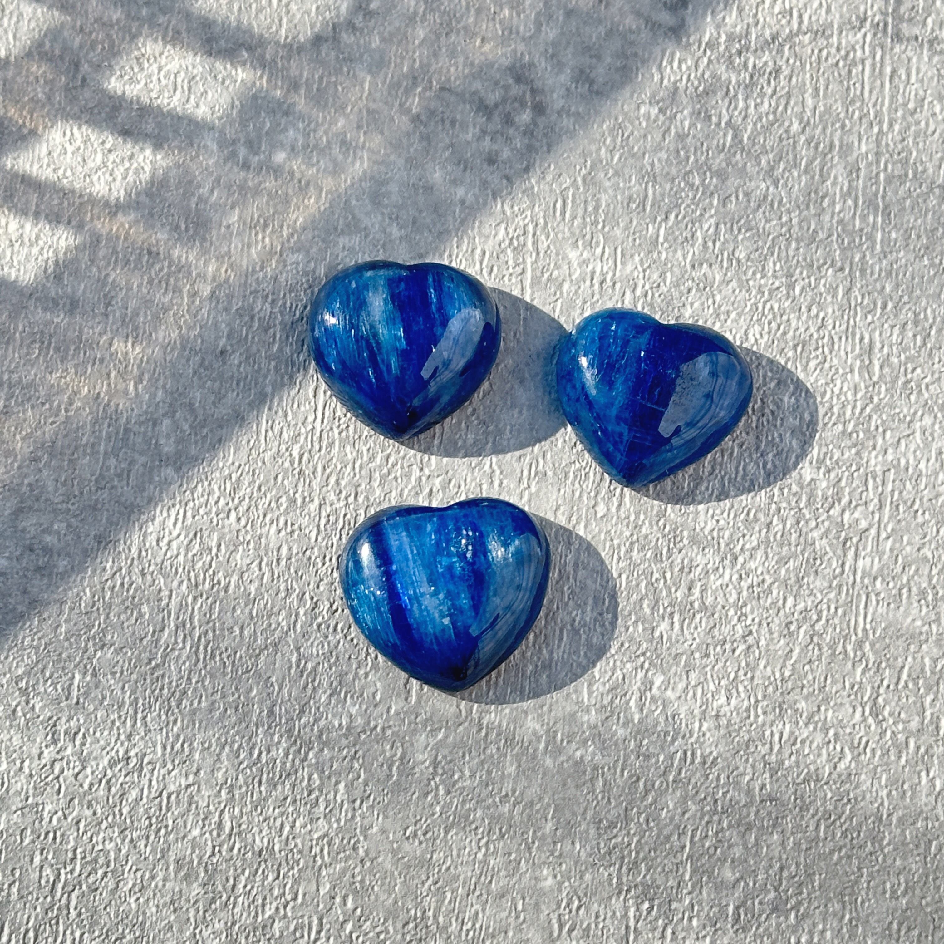 カイヤナイト ハート3個set03♡ Kyanite ♡天然石・鉱物