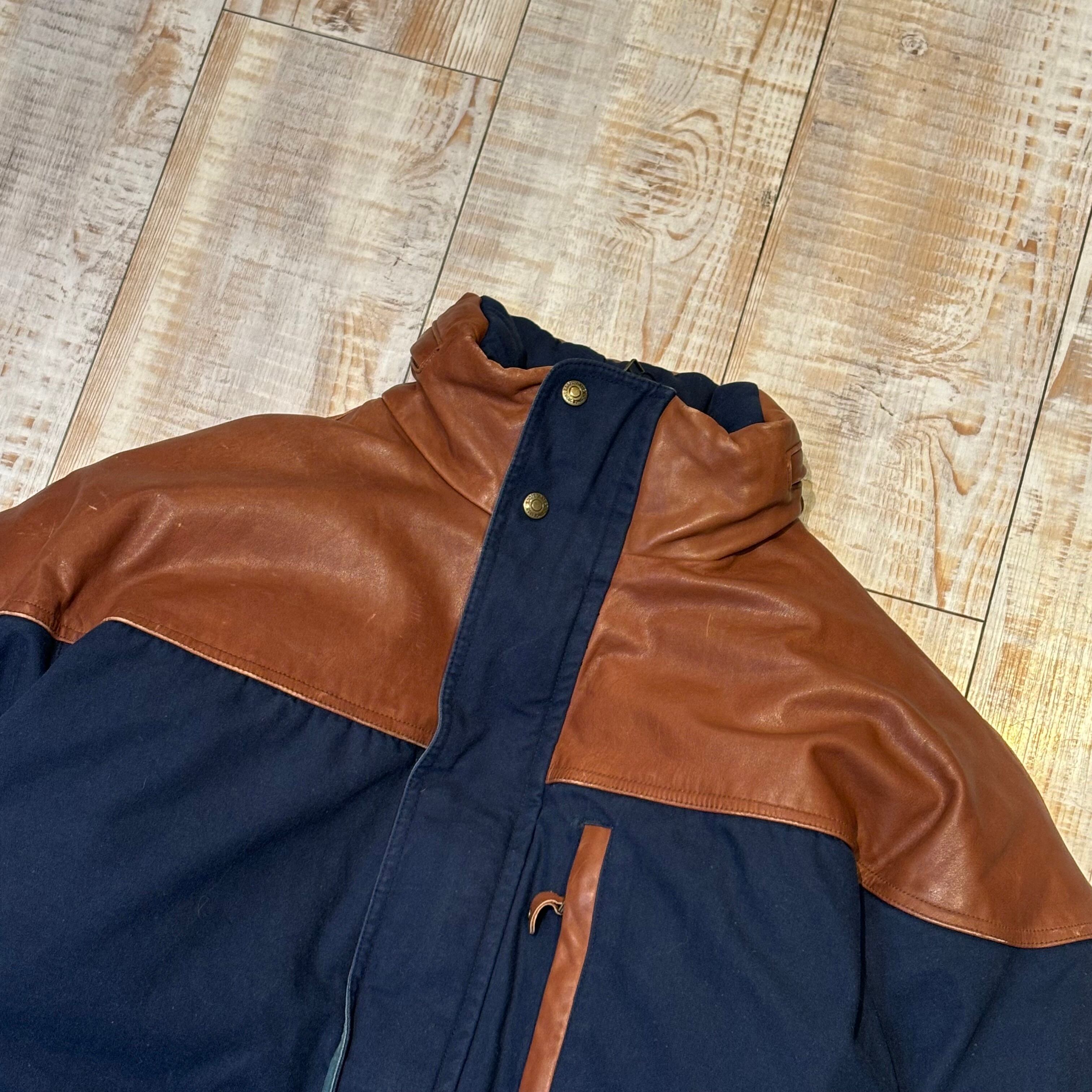XL” 90年代 Eddie Bauer エディーバウアー ダウンジャケット レザー