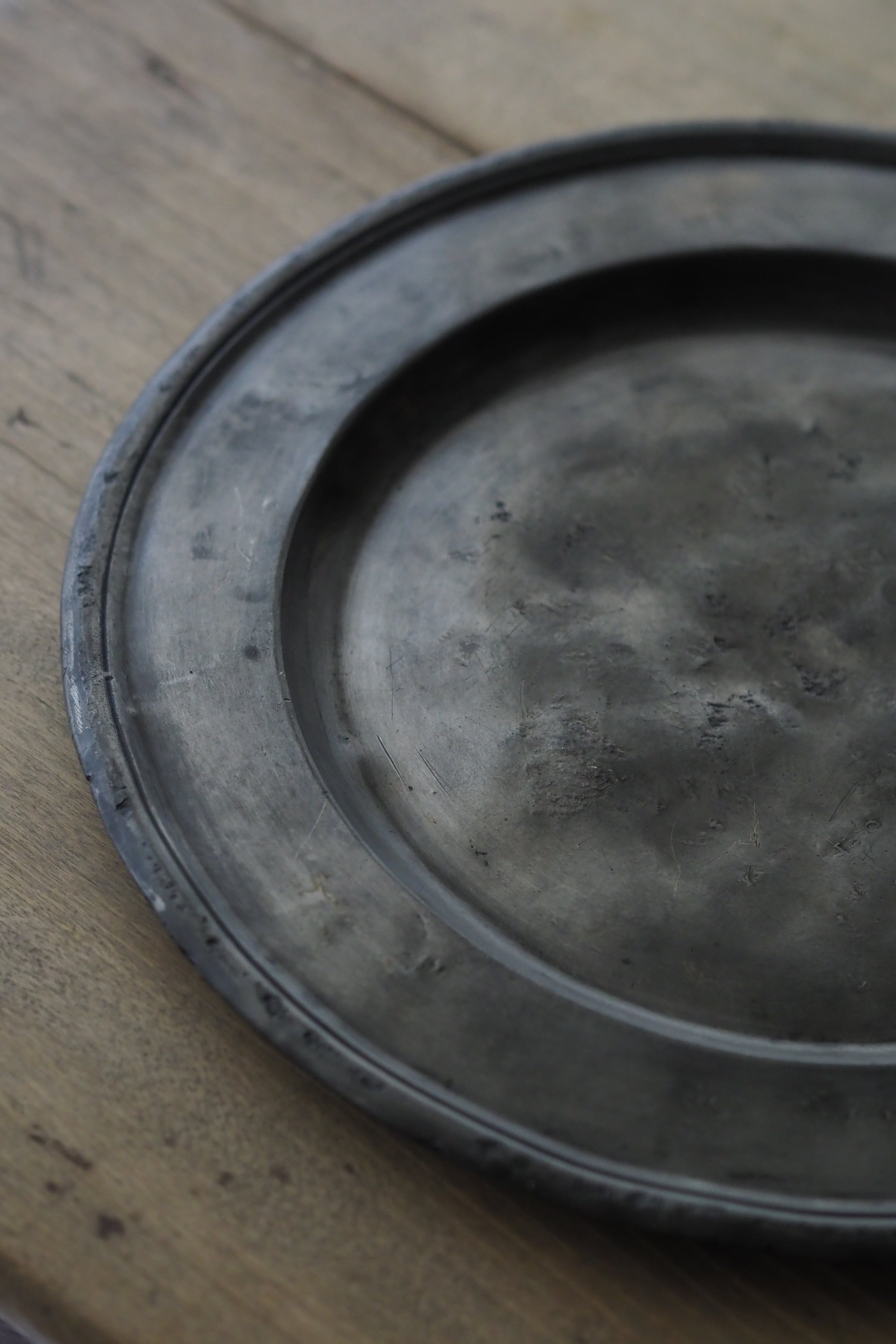 北欧アンティークピューター　送料込! ドイツ製 ピューター 9.5cm プレート ヴィンテージ