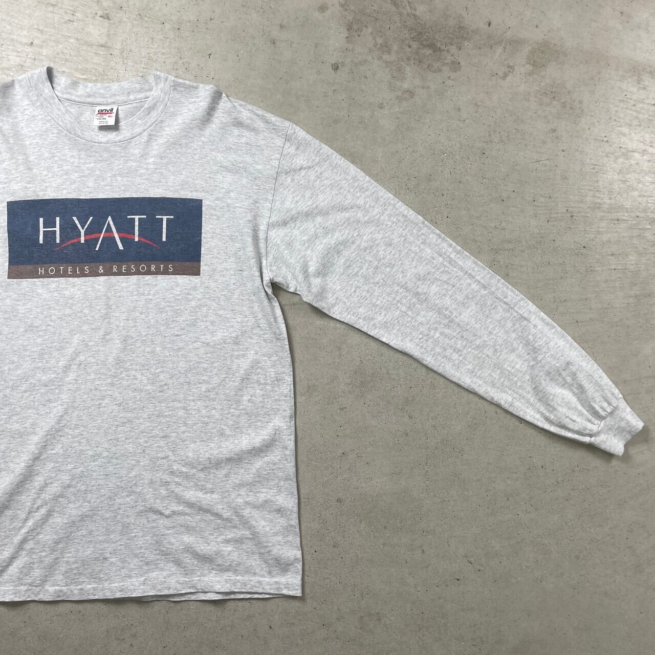 90年代 USA製 HYATT HOTELS & RESORTS プリント ロングTシャツ ロンT