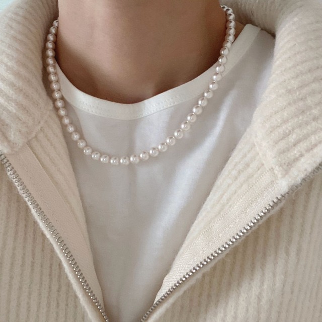 S925 round pearl necklace (N54)