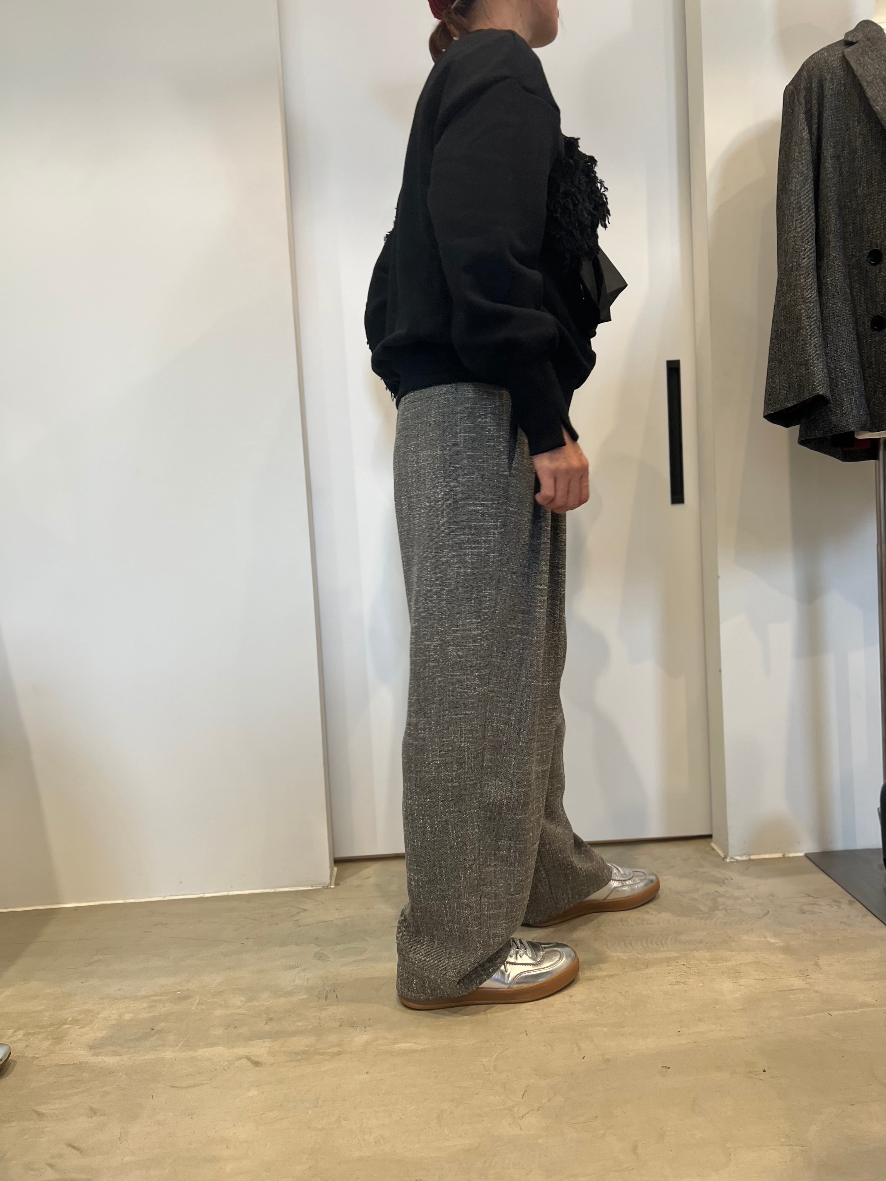 【PASSIONE】セットアップ可 ツイードライクツータックパンツ 536609