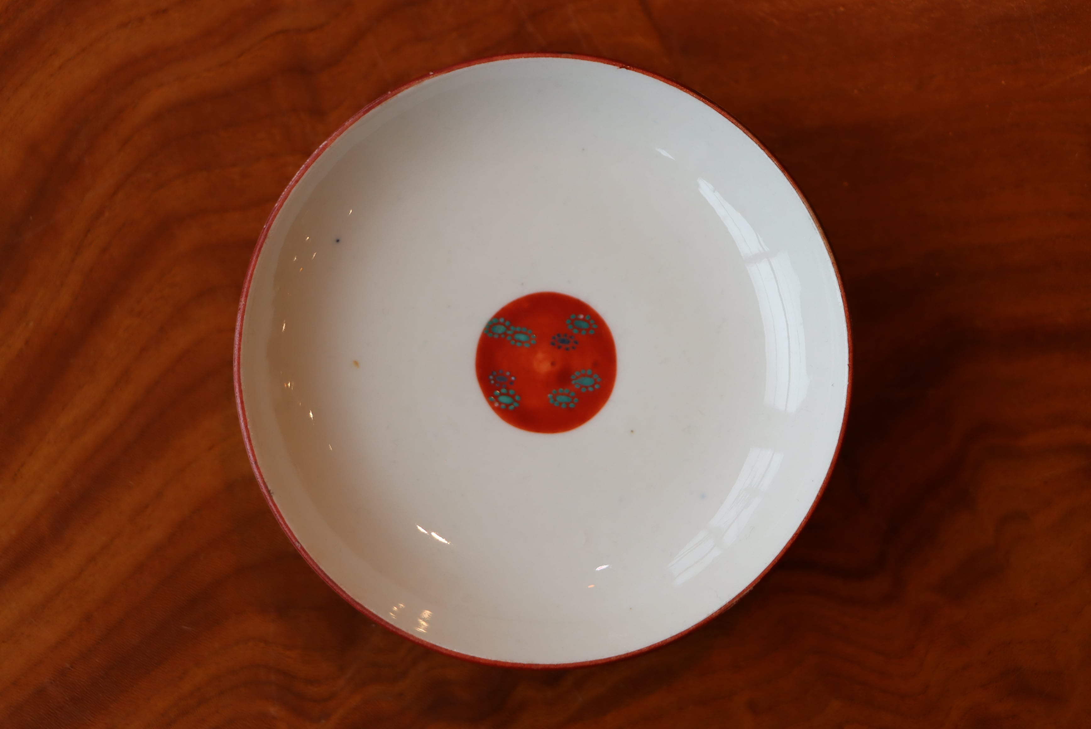 九谷焼骨董蓋付き茶碗７客「赤地金彩麦わら手」 蓋茶碗 九谷焼 赤絵 人物扇面文 通りもの | (有)新原美術