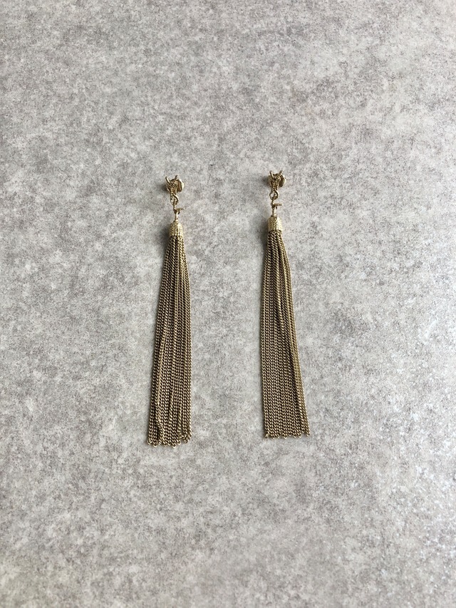 Yves Saint Laurent イヴ・サンローラン ピアス ゴールド YSL タッセルモチーフ vintage ヴィンテージ オールド iybfm5