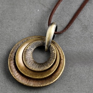 Zinc Alloy Circle Pendant Necklace / ジンク アロイ サークル ペンダント ネックレス
