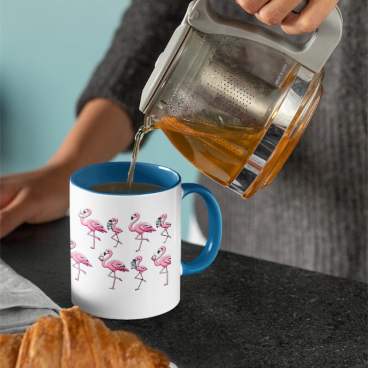 Mug-フラミンカフェ 2トーンマグカップ(ブルー) 4201