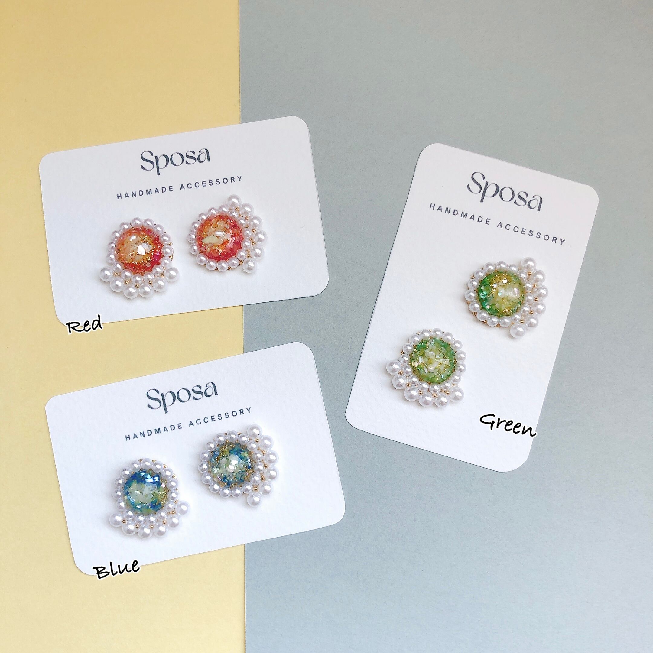 Resin Pierce(3 colors▶Blue / Green / Red)