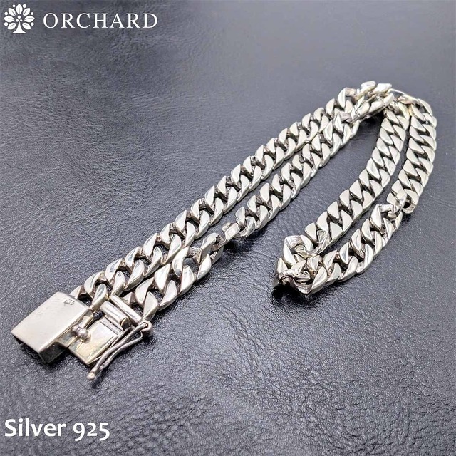 45cm 幅8mm シルバー925 ネックレス マイアミキューバン チェーン 喜平 喜平チェーン B系 925 Silver