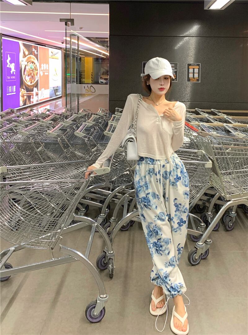 Tシャツ ショートハイウェストウェストトップス オータム ロング 秋物 ブラックストロベリース66345728353