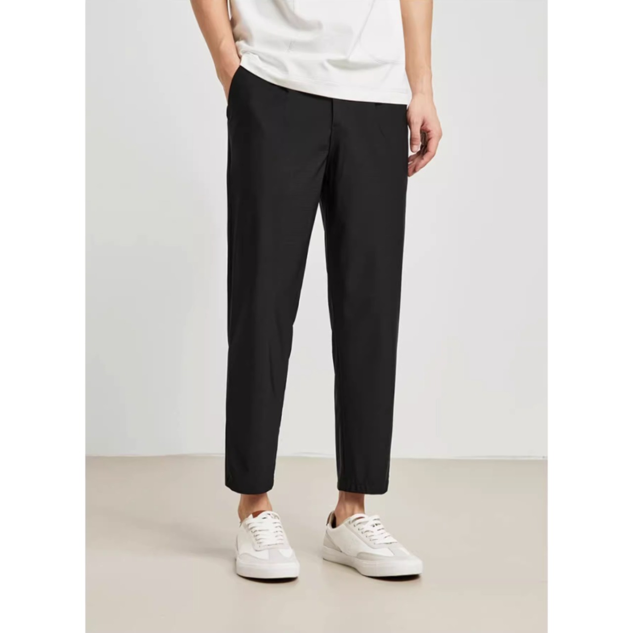 ノープリーツストレートカジュアル クロップドパンツ af0284