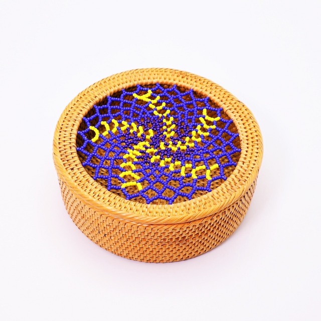 円型　蓋＆ビーズ付き　Φ18cm