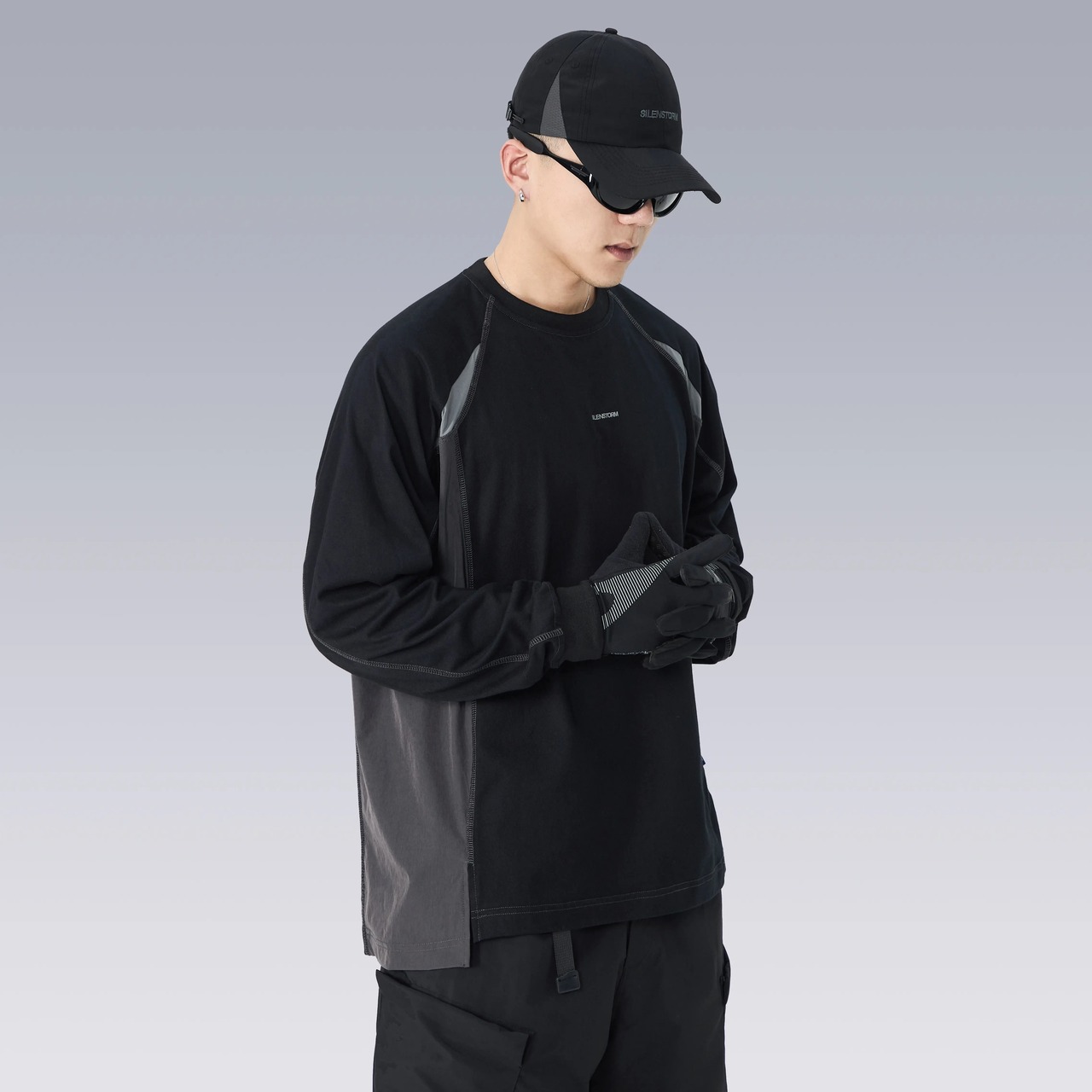 SILENSTORM カラーブロック サイクリングロングTシャツ