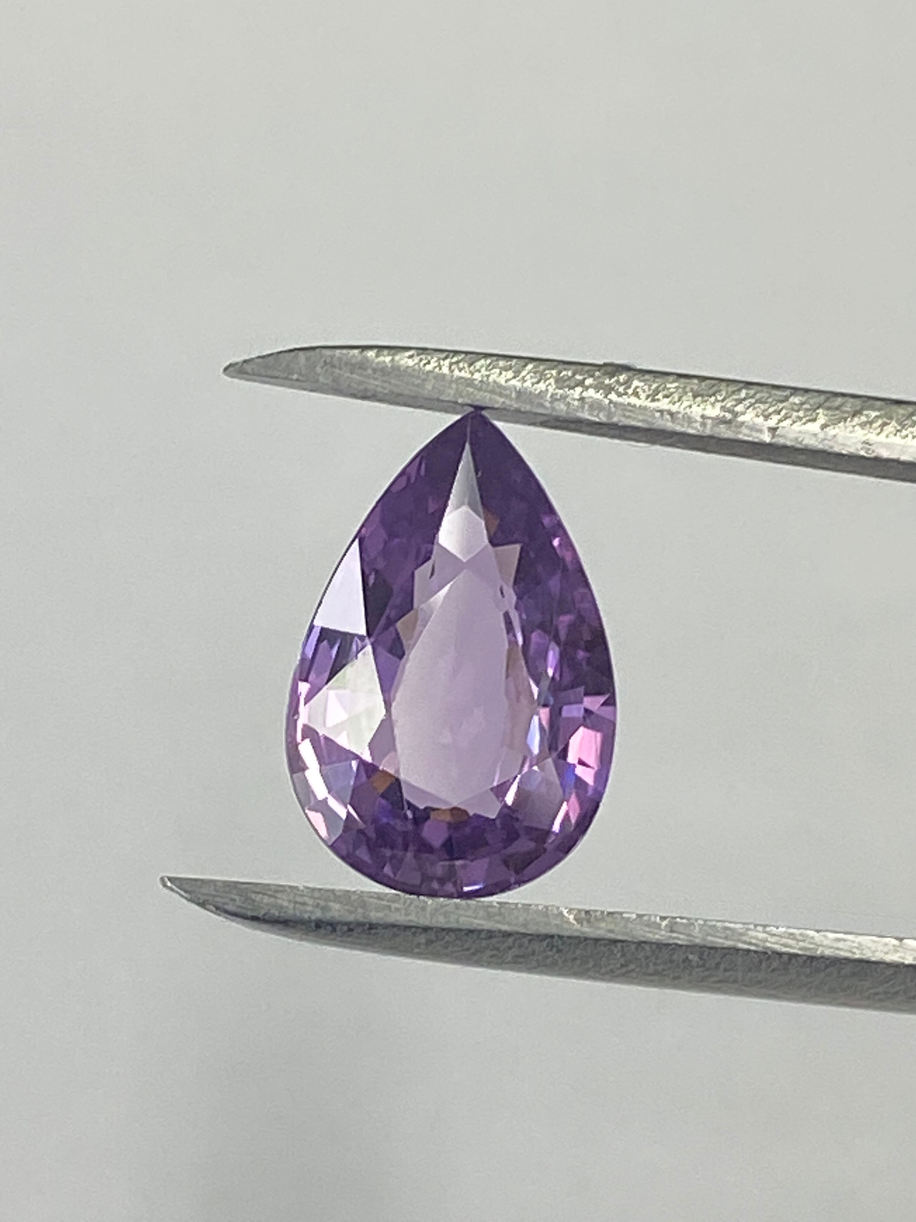 ラベンダーサファイア 2.07ct AIGS鑑別付き