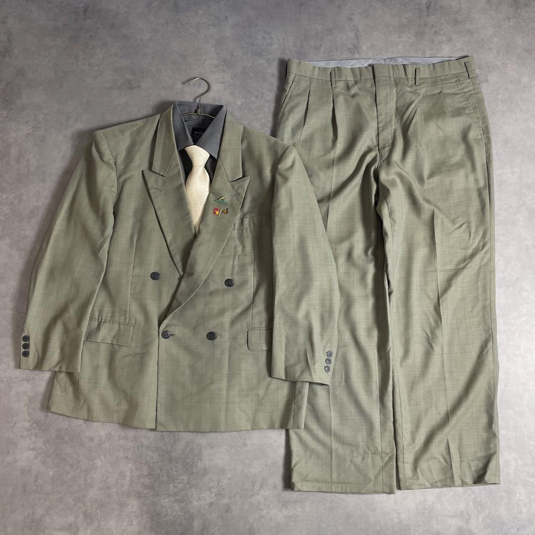 90s vintage スーツ ダブル セットアップ ピンズ vol.23 白