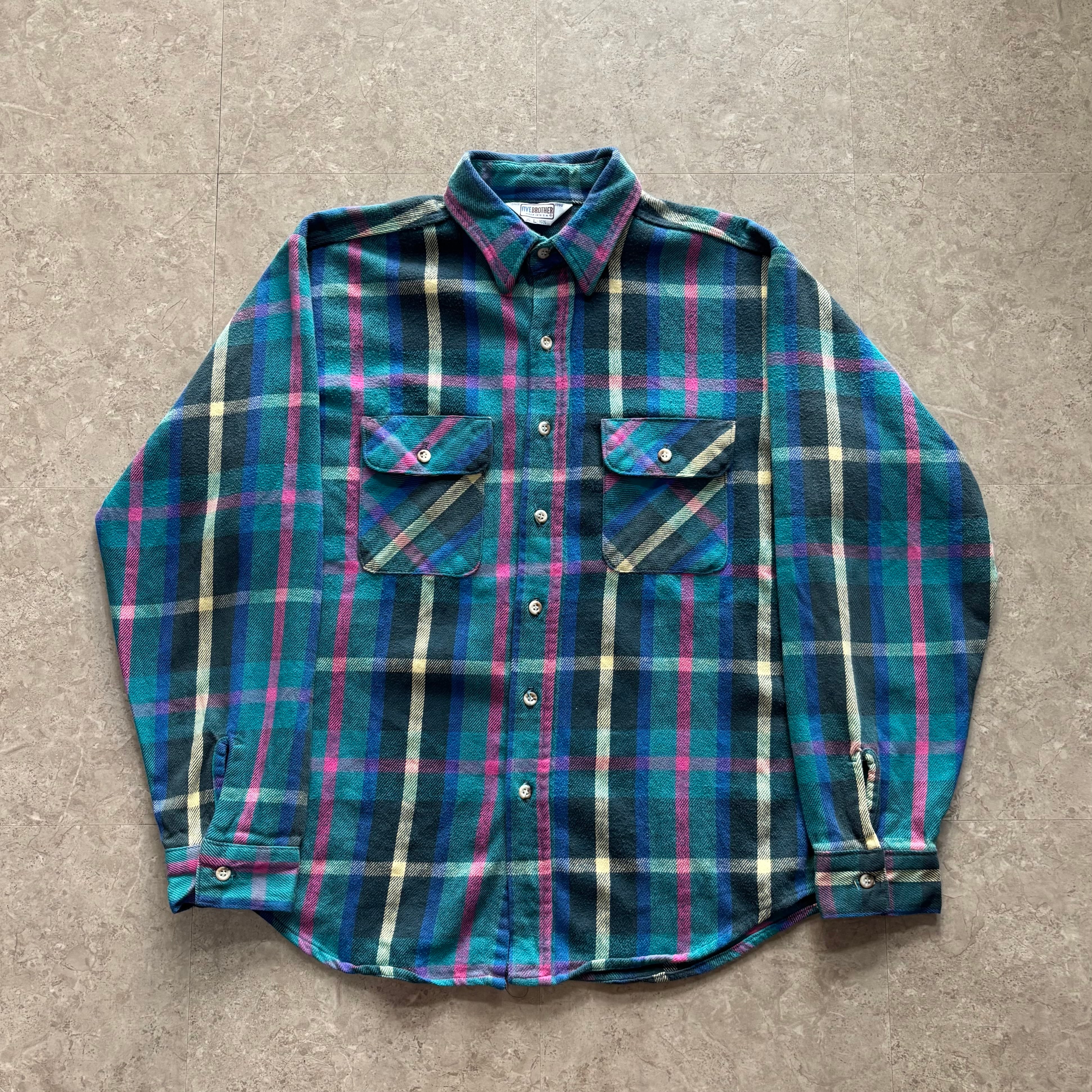 80s FIVE BROTHER Heavy Flannel Shirt【仙台店】