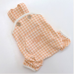 即納【chiot】チェック柄ロンパース    グリーン