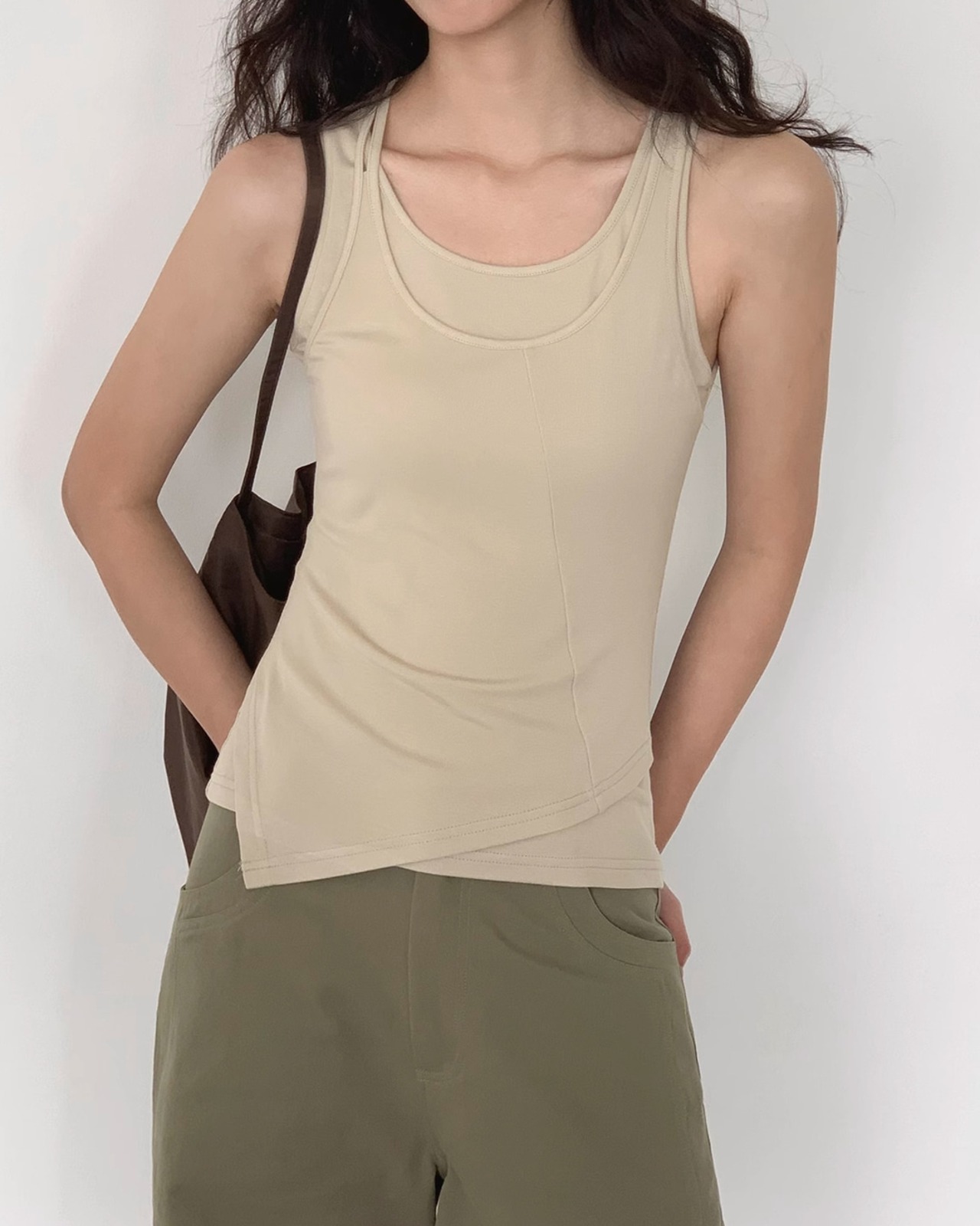 Fake layered Tank top　N1112