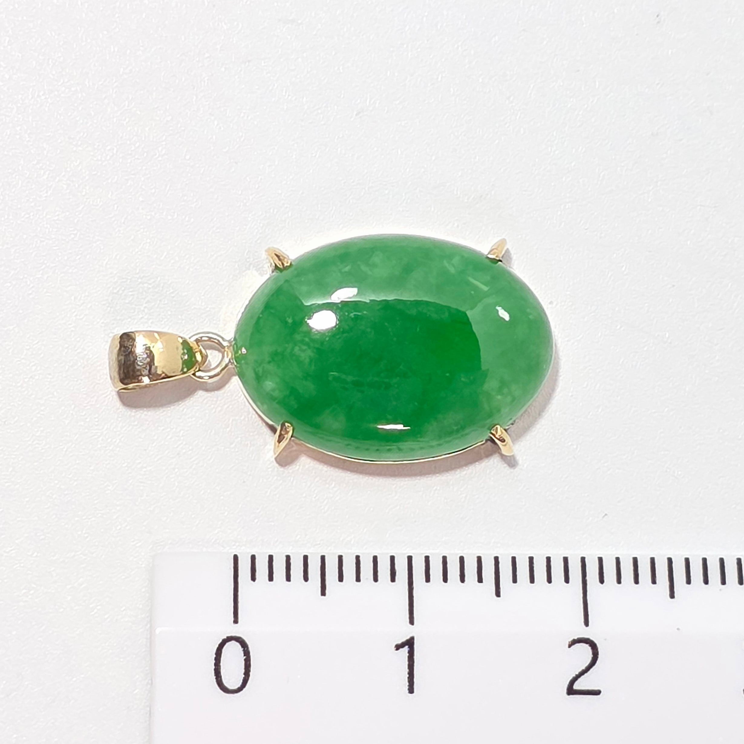 【18K綺麗】翡翠 デザインペンダント K14:糸魚川翡翠:ペンダントトップ金具（K14)付き BPT0593 | 糸魚川翡翠