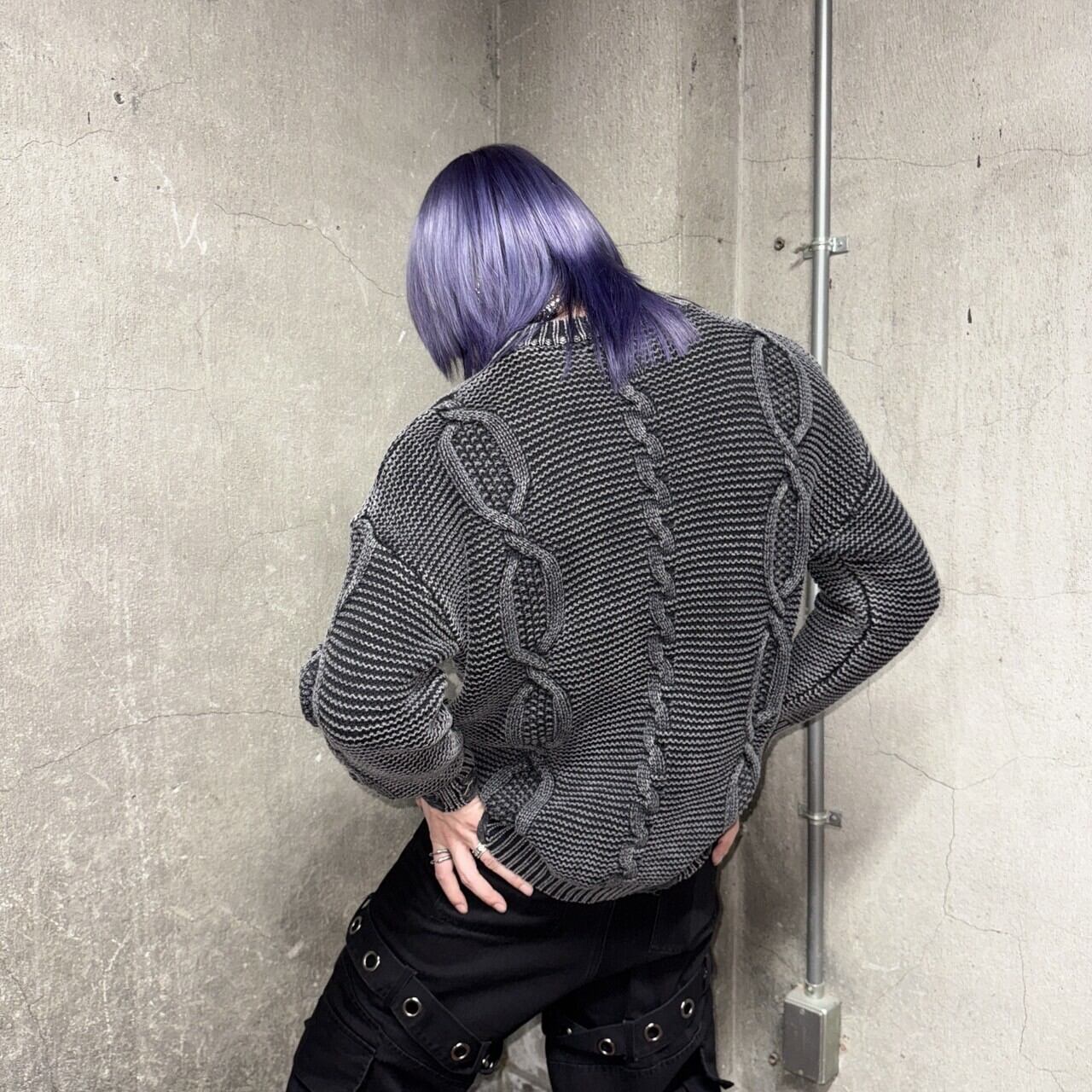 PSYNYXX ダブル編み込みメタルニット サブスト ストリート サブカル