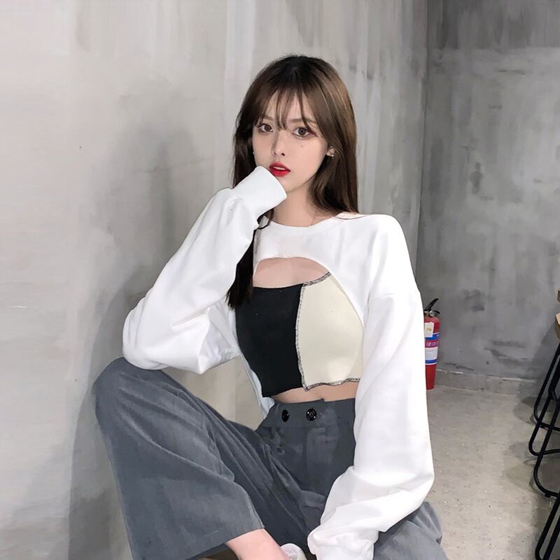 レッドショートトップス スプリングオータムスタイルホワイトセーター ロング 春物 秋物 スーパーモール4329088333