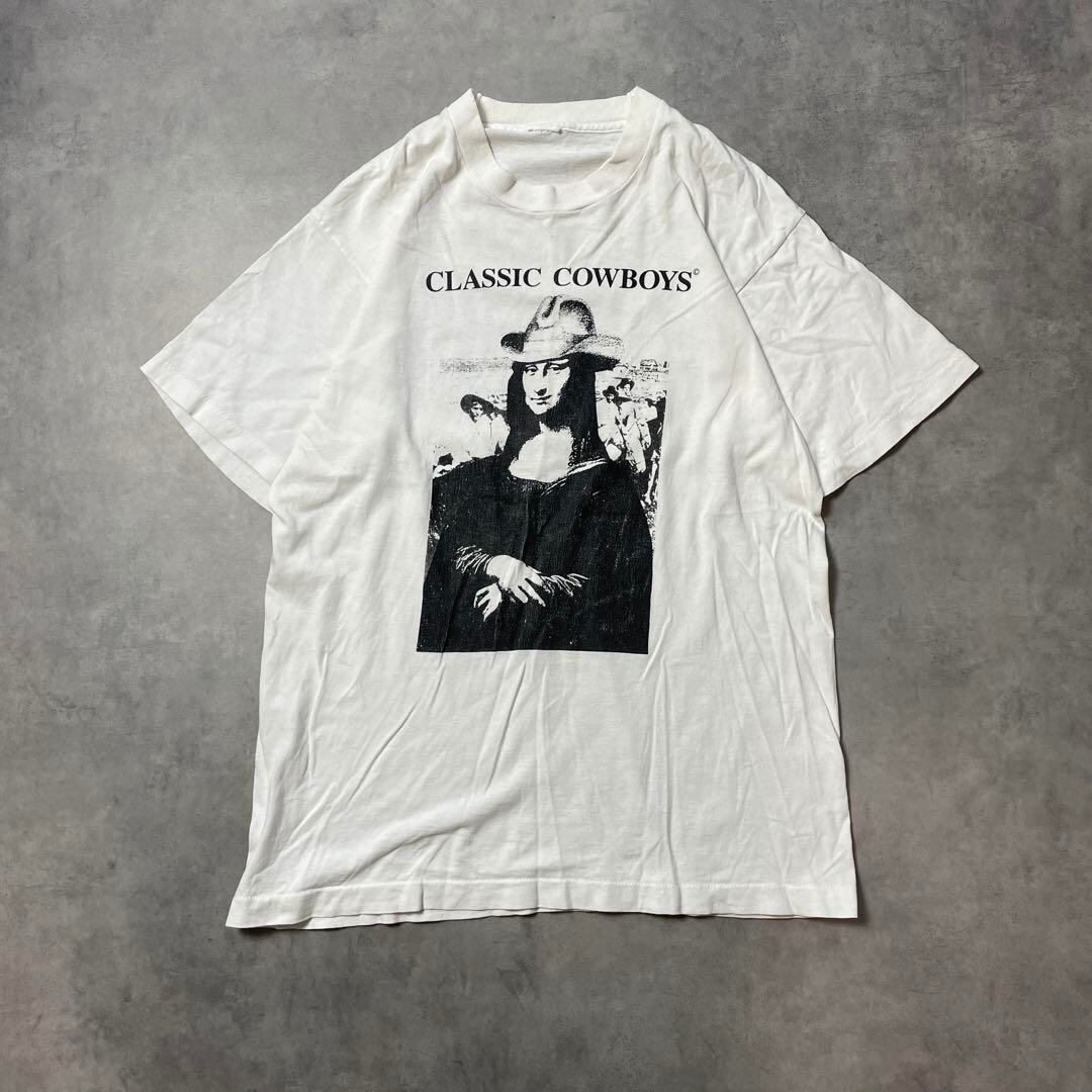 90s USA製 Cowboyモナリザ パロディvintage T-shirts