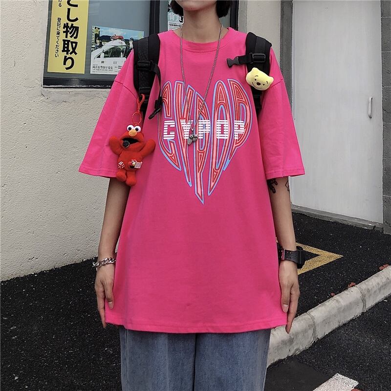 サマールーズプリント柄シャツ レディースカジュアルTシャツ ラウンドネック コットン 夏物 Oネック ケッペル43225905778