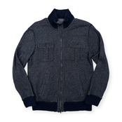 TOMMY HILFIGER トミーヒルフィガー 両胸ポケット ダブルジップ スウェット ジャケット サイズ L /メンズ/ネイビー
