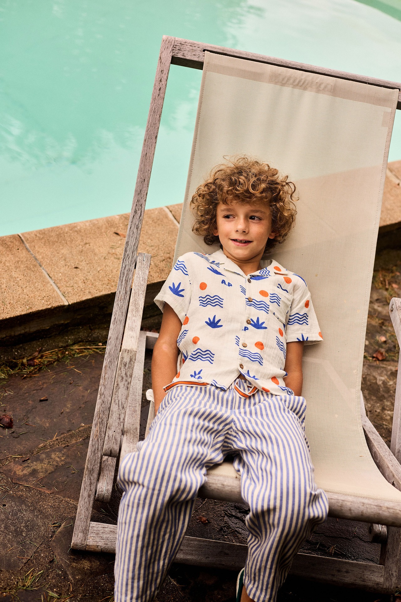 ＜ARSÈNE ET LES PIPELETTES＞Kids ストライプコットンパンツ Striped Pants For Sun Lounger（rose） - 6