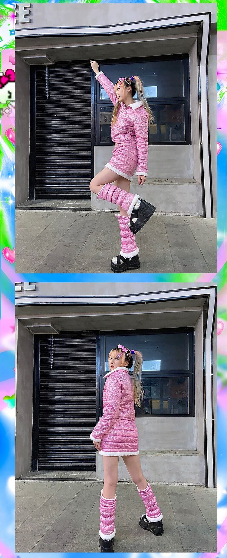 ☆セット】レッグウォーマー ピンク 原宿 トップス ピンク ダンス