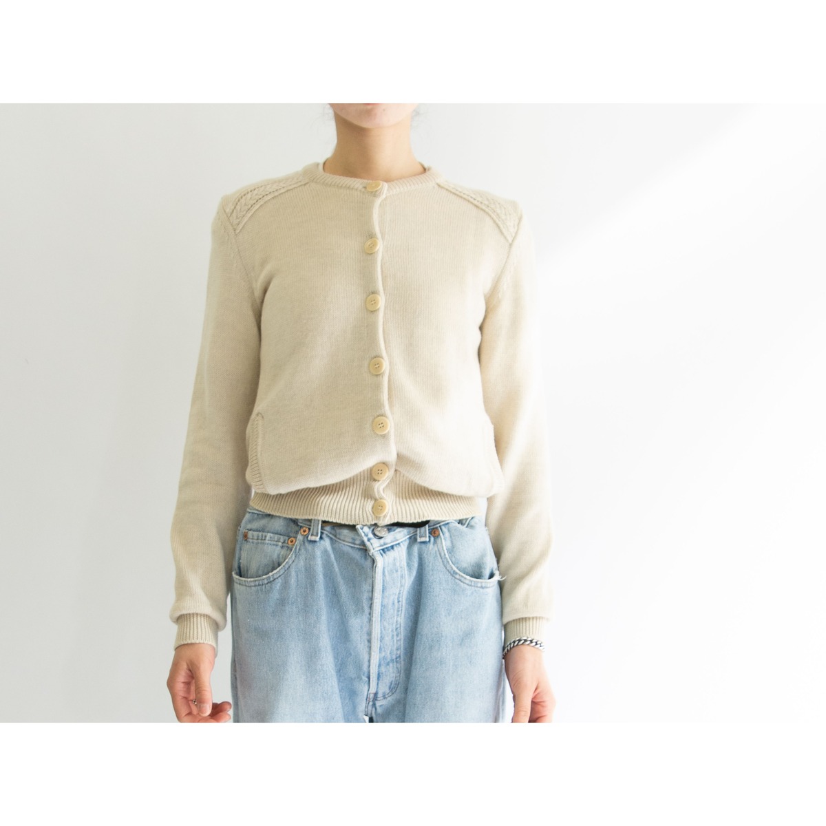 レア フランス製 A.P.C アーペーセー WOOL 毛100% ニットマフラー 