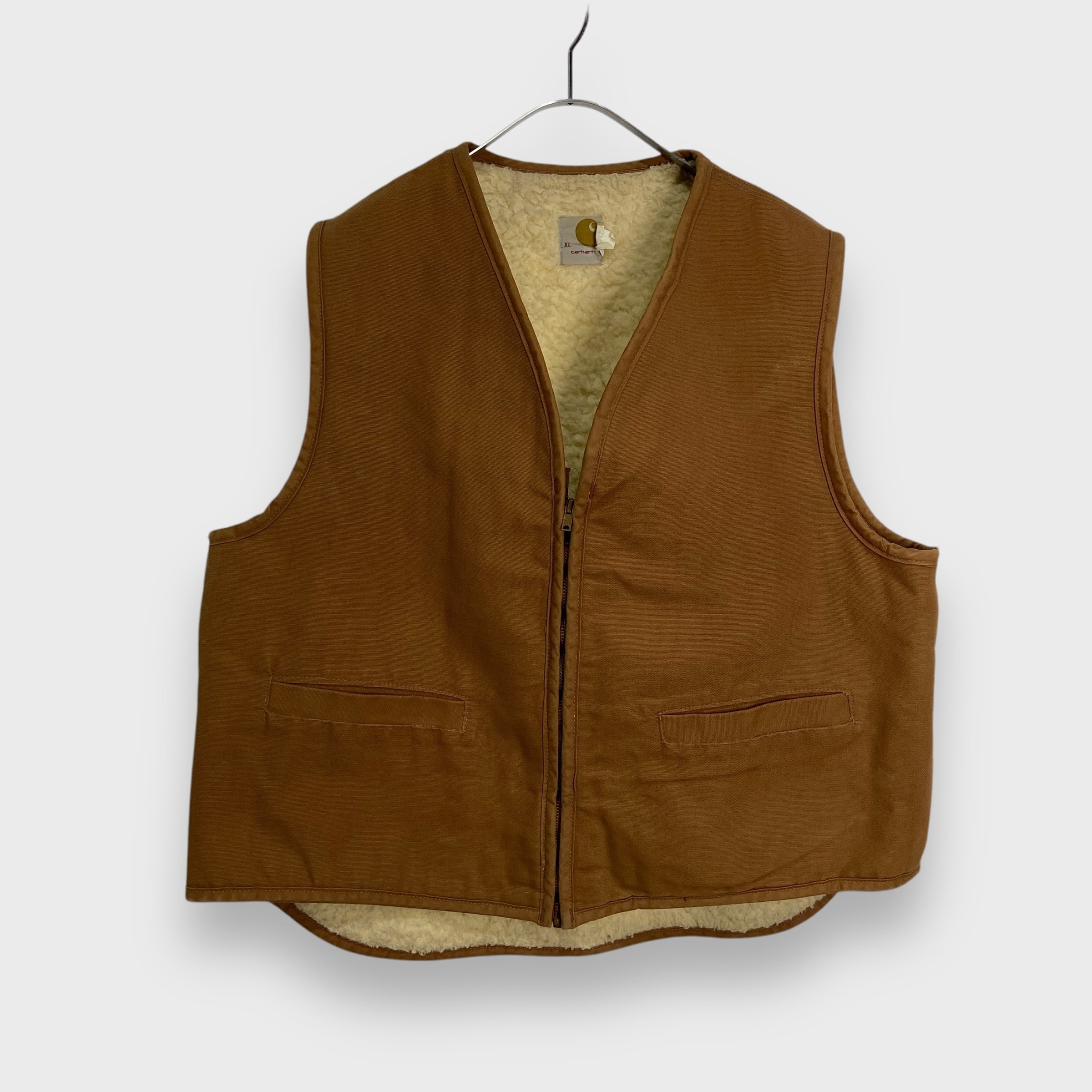 70s Carhartt ダックベスト USA製 裏ボアXL スコービルジップ 70s Carhartt ダックベスト USA製 裏ボアXL スコービルジップ
