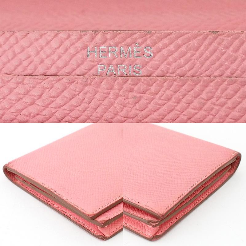 エルメス HERMES ベアン スフレ エプソン ピンク 長財布 □R刻印 | 質
