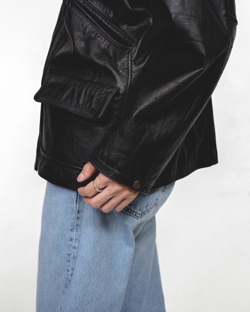 [1990’s] "Chevignon"  Cow Leather Hunting Style Coverall