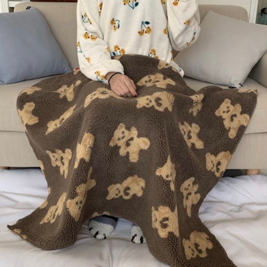 bear blanket 70*100 3colors / ベア ブランケット テディーベア