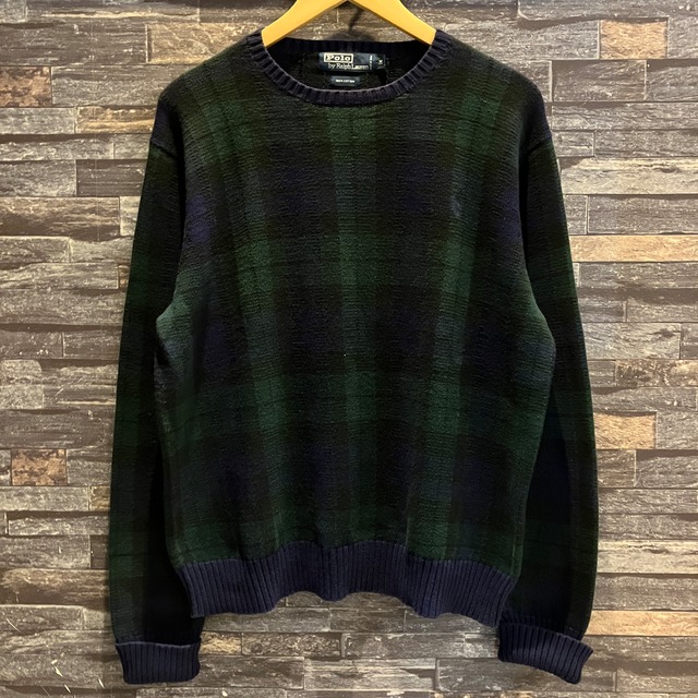 RALPH LAUREN BLACKWATCH COTTON SWEATER 1990'S OLD