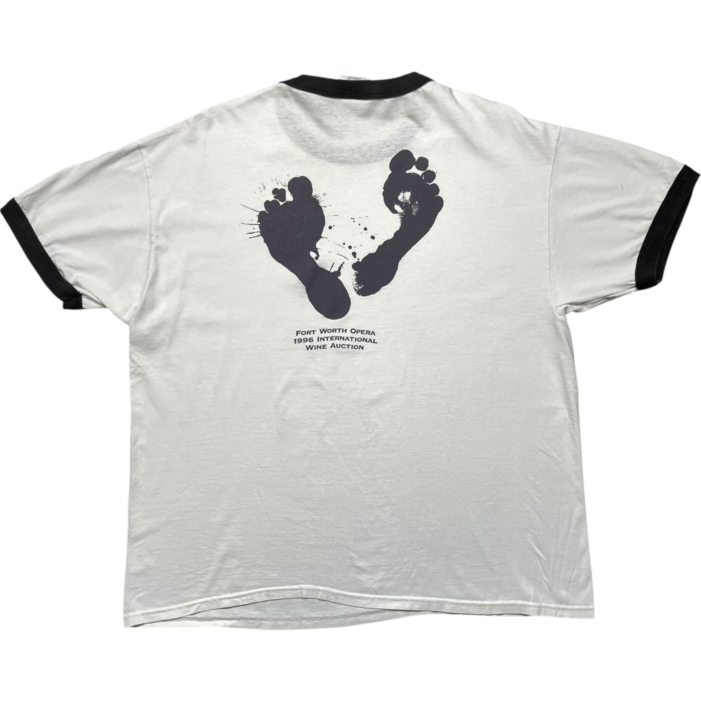 《XL》Hanes ヘインズ リンガーTシャツ フォートワース・オペラ 国際ワインオークション 両面プリント USA製 90年代 vintage no.8400