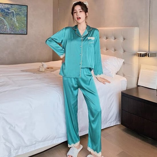 シルク絹100% 美肌 薄手ワイドパンツ パンツ カジュアルパンツ XL