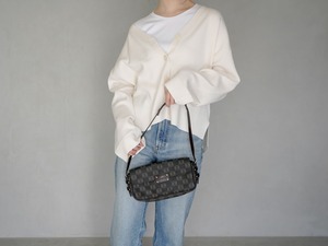 LOEWE ロエベ アナグラム ショルダーバッグ　PVC　レザー　ダークグレー　ダークブラウン 　