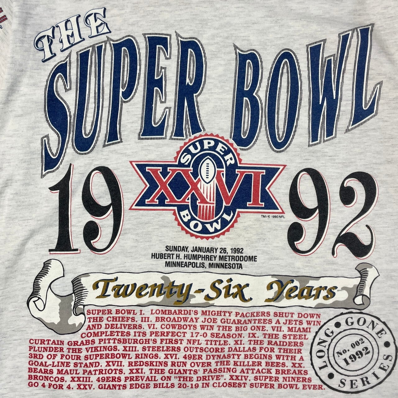 90年代 USA製 NFL SUPER BOWL 1967-1992 メモリアル チームロゴ