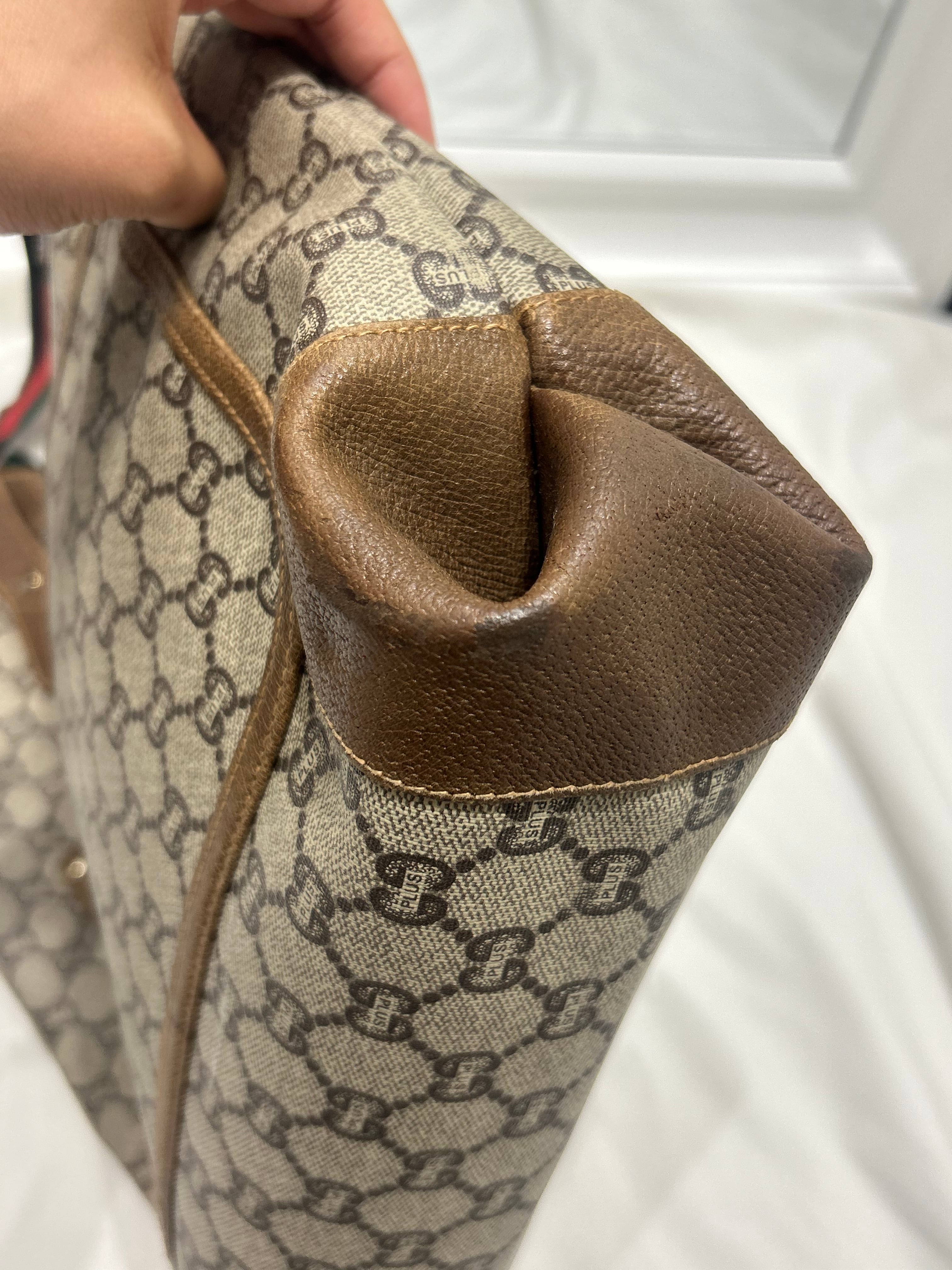 GUCCI / vintage GUCCI Plus monogram tote bag with inner pocket