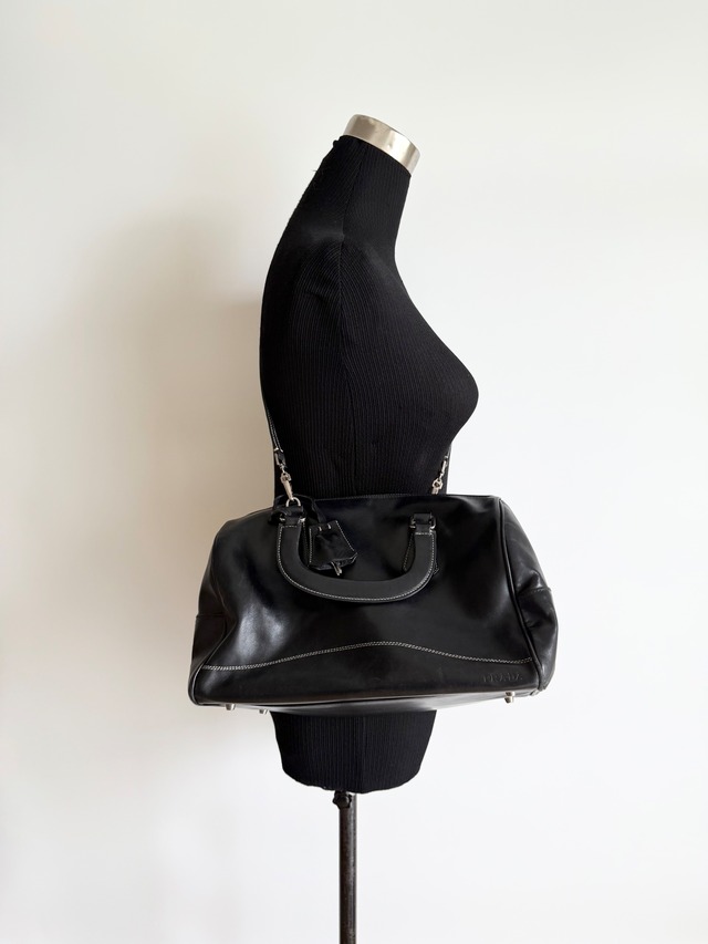 FW2000 PRADA 2WAY LEATHER BOSTON BAG