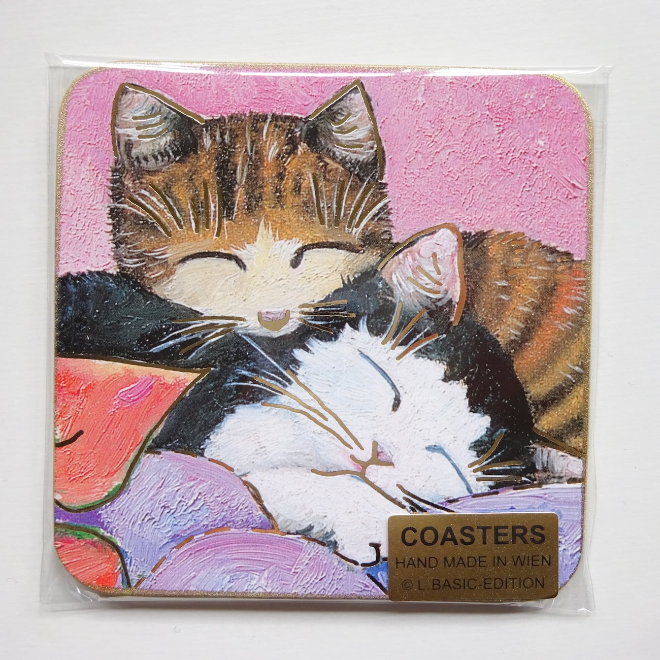 【週末特価】猫のコースター　　　　イギリス ヴィンテージ コースター ウィーンのネコシリーズ オーストリア(Luka Basic) C-2196