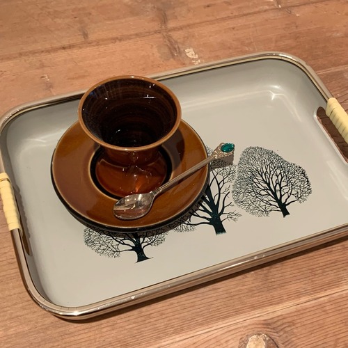 北欧風のトレー　ビンテージ  お盆　昭和レトロ　長方形（小）